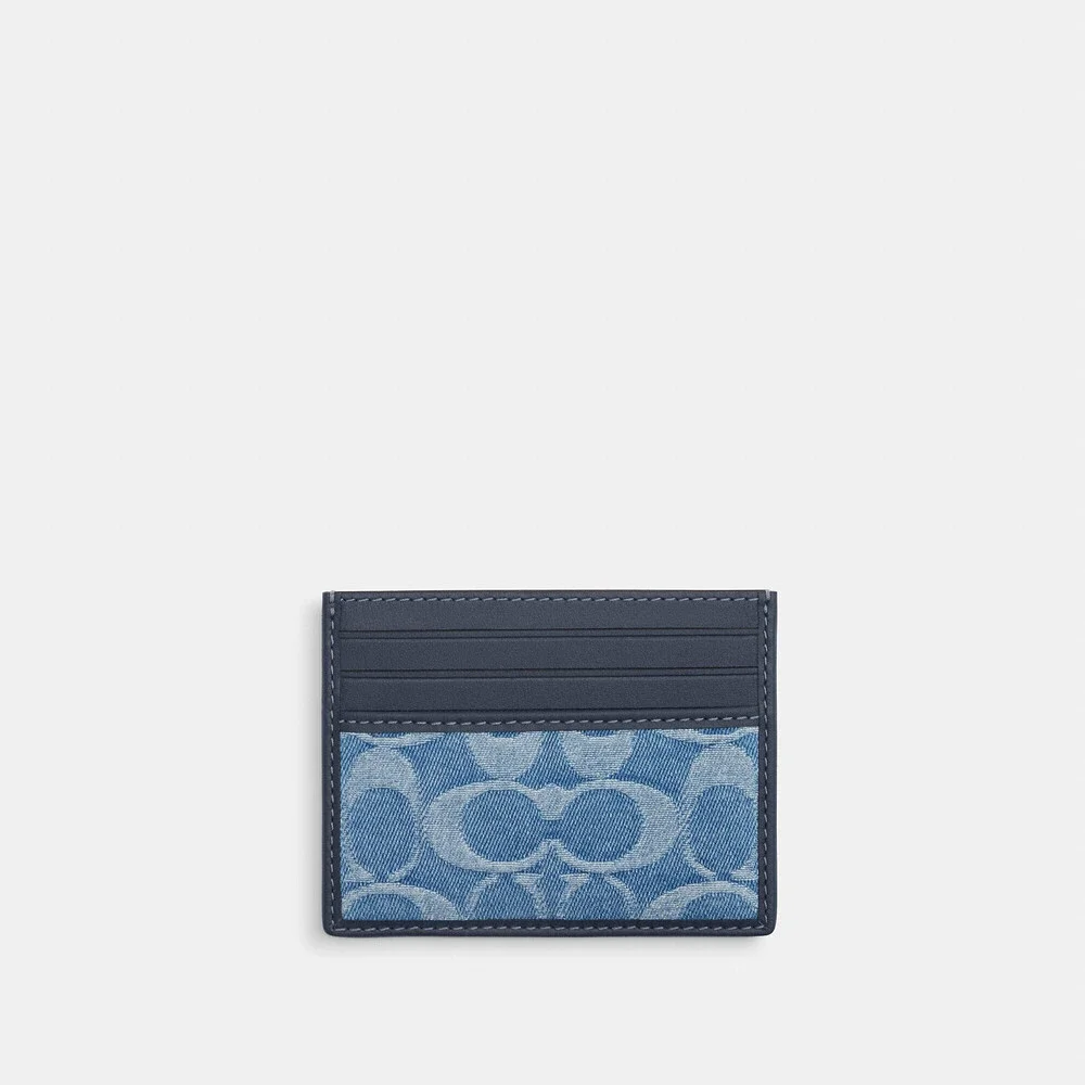 Coach Outlet Men's Slim Id Card Case In Signature Denim